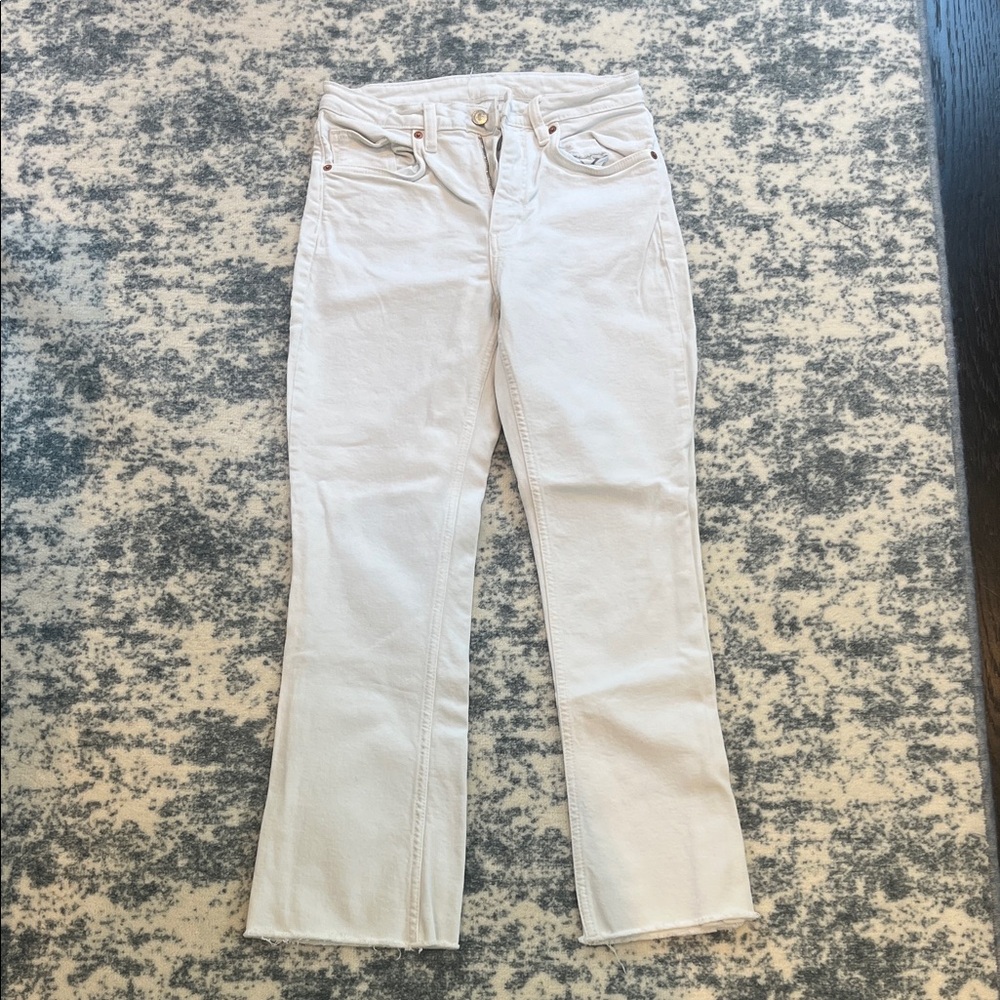 Zara Women's Straight Leg Jeans - Cream